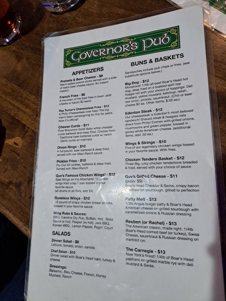 Governor's Pub Menu image 1