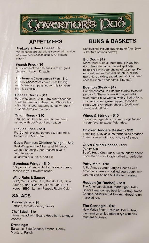 Governor's Pub Menu image 3